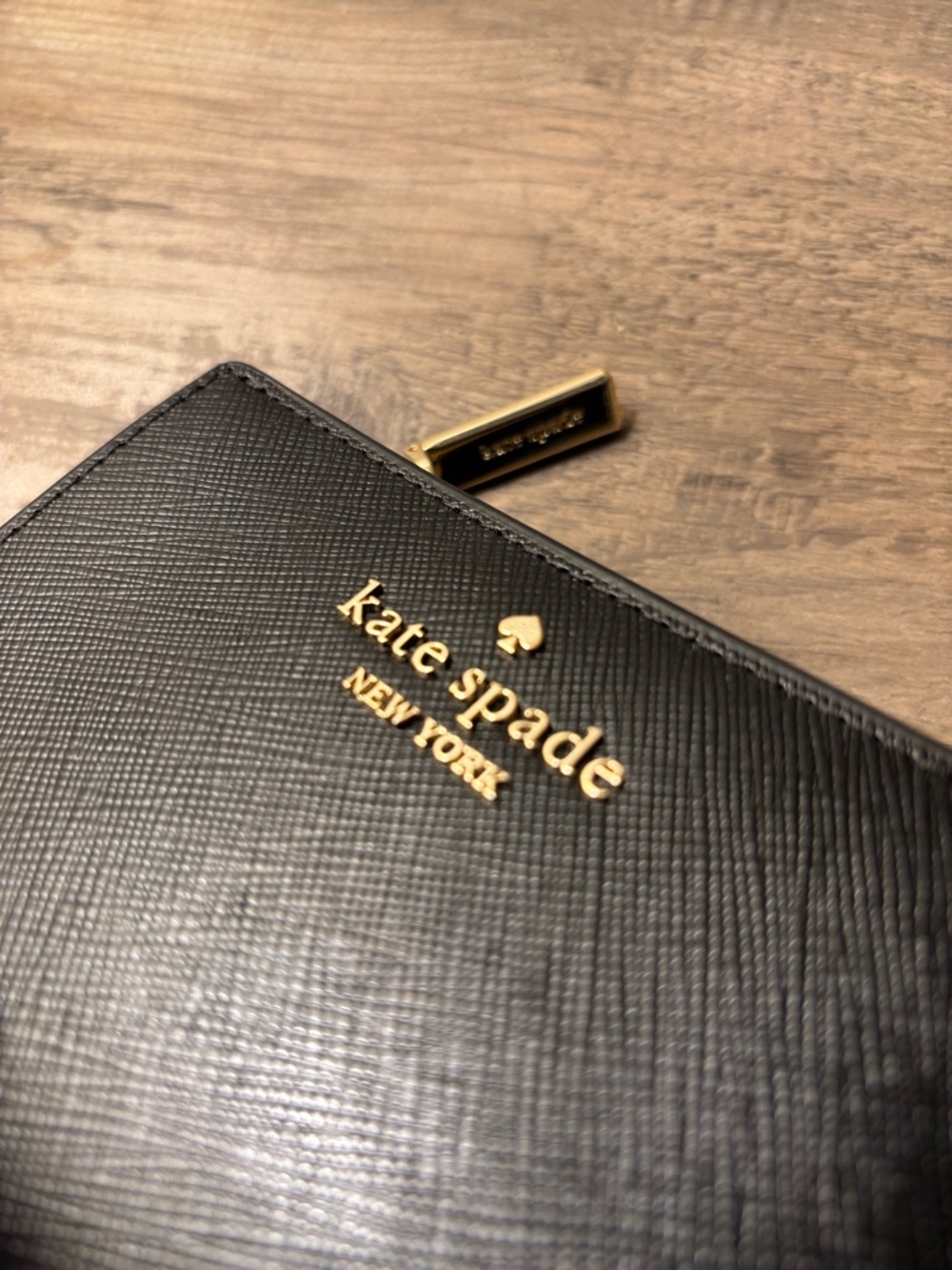 kate spade Black Saffiano Leather Zip Wallet with Gold Hardware - Picture 6 of 8